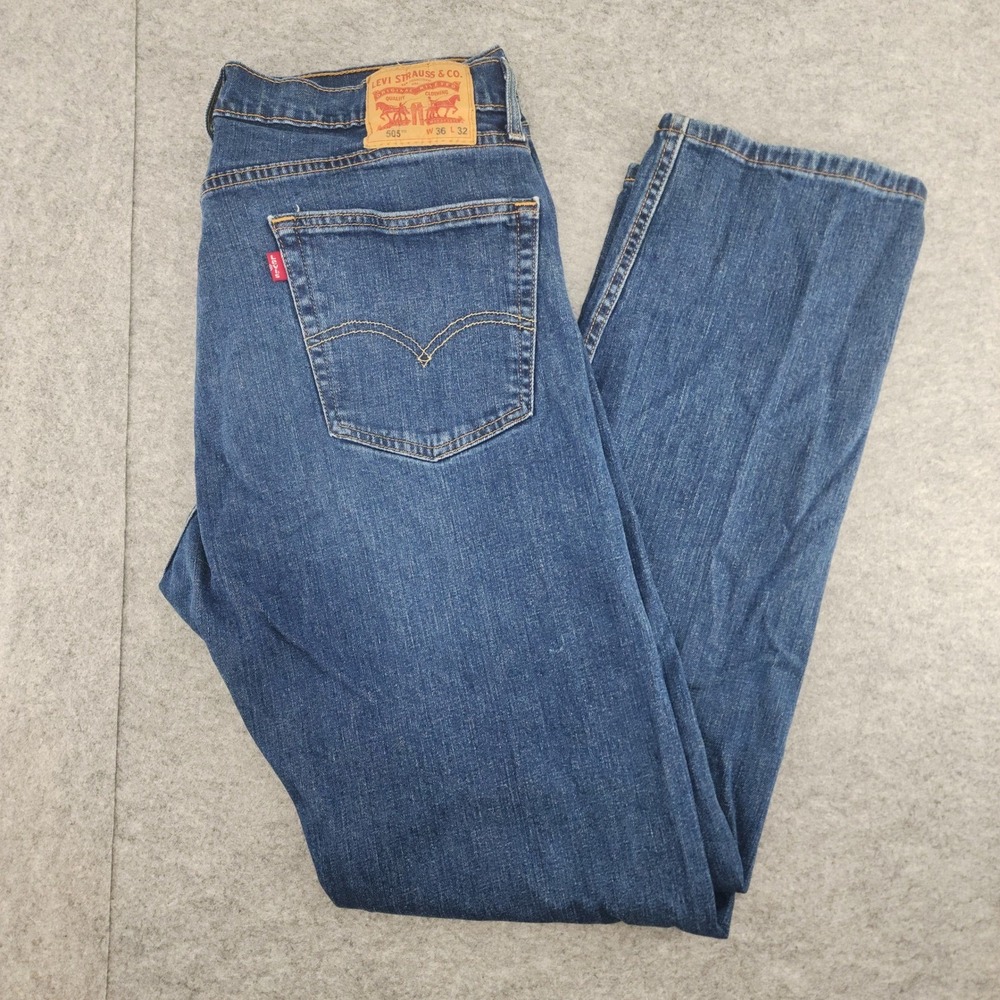 Levi's 505 36x32 | Straight Leg Blue Jeans Mens Denim Casual Pants